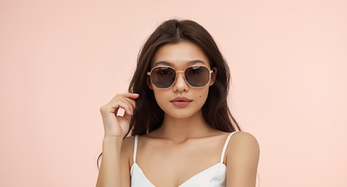 Image 10 of Green Hexagon Sunglasses for Men and Women from Tees By Fastrack Available at Fastrack Eyewear