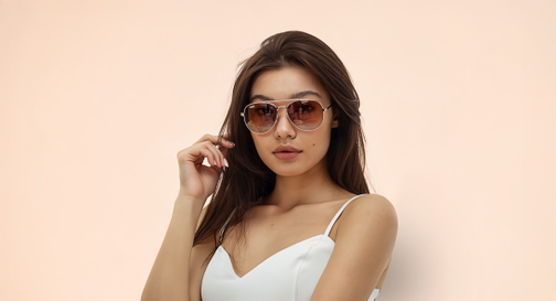 Image 10 of Brown Aviator Sunglasses for Men and Women from Tees By Fastrack Available at Fastrack Eyewear