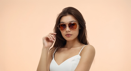 Image 10 of Brown Aviator Sunglasses for Men and Women from Tees By Fastrack Available at Fastrack Eyewear