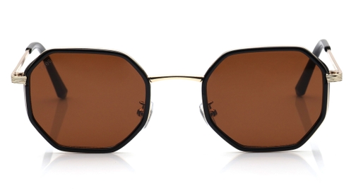 Image 2 of Brown Hexagon Sunglasses for Men and Women from Tees By Fastrack Available at Fastrack Eyewear