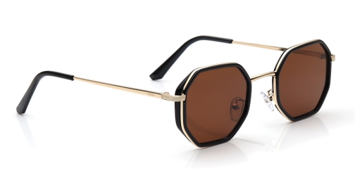 Image 3 of Brown Hexagon Sunglasses for Men and Women from Tees By Fastrack Available at Fastrack Eyewear
