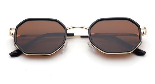 Image 7 of Brown Hexagon Sunglasses for Men and Women from Tees By Fastrack Available at Fastrack Eyewear