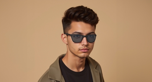 Image 7 of Black Square Sunglasses for Men from Fastrack Available at Fastrack Eyewear