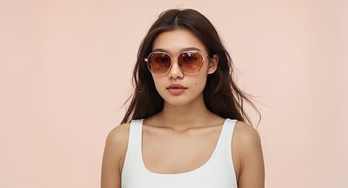Image 10 of Brown Geometric Sunglasses for Men and Women from Tees By Fastrack Available at Fastrack Eyewear