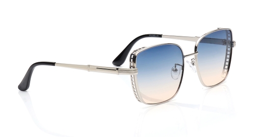 Image 3 of Blue and Pink Geometric Sunglasses for Men and Women from Tees By Fastrack Available at Fastrack Eyewear