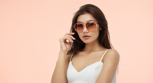 Image 10 of Brown and Pink Geometric Sunglasses for Men and Women from Tees By Fastrack Available at Fastrack Eyewear