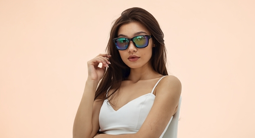 Image 10 of Green Wraparound Sunglasses for Men and Women from Tees By Fastrack Available at Fastrack Eyewear
