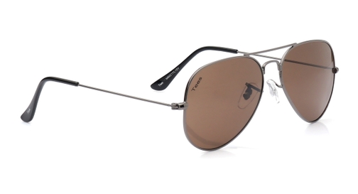 Image 3 of Brown Aviator Sunglasses for Men from Tees By Fastrack Available at Fastrack Eyewear