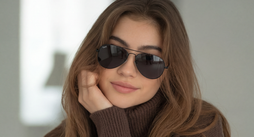 Image 8 of Grey Aviator Sunglasses for Men and Women from Tees By Fastrack Available at Fastrack Eyewear